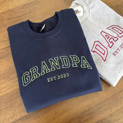 Custom Embroidered Sweatshirt With Your Child's Name And Heart On The Sleeve As A Mother’s/Father's Day Gift