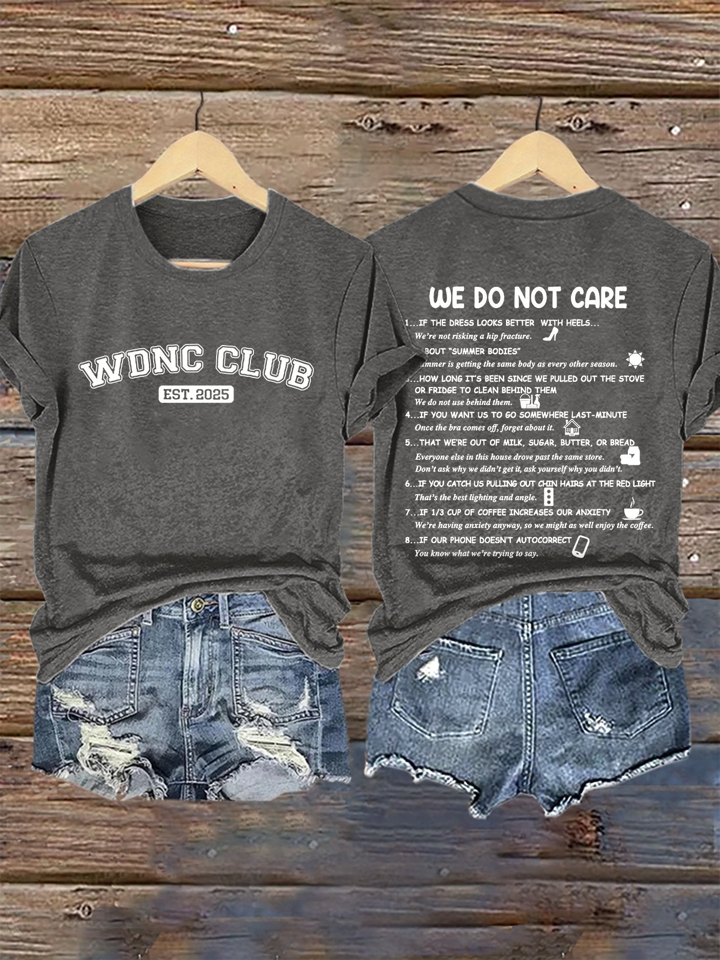 🔥Buy 3 Get 15% Off🔥Retro Funny WDNC Club Menopause Perimenopause Print T-Shirt