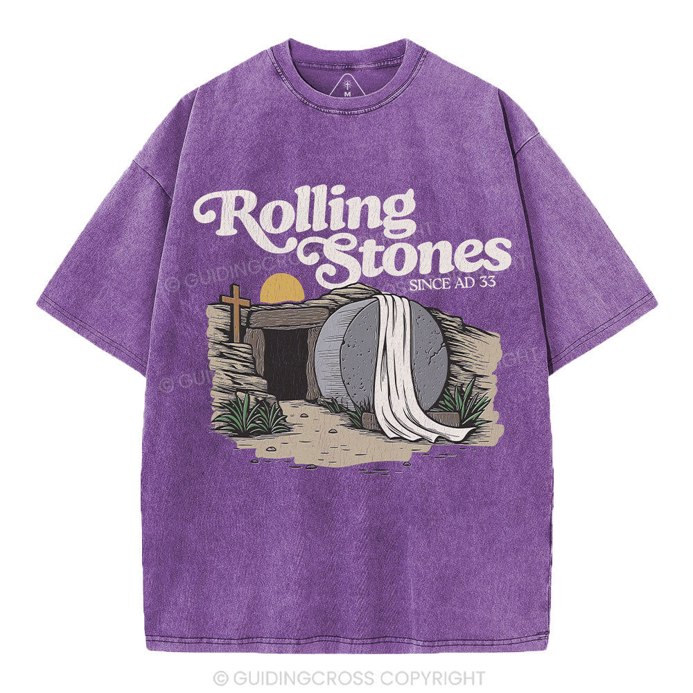 The Stone Was Rolled Away Christian Washed T-Shirt