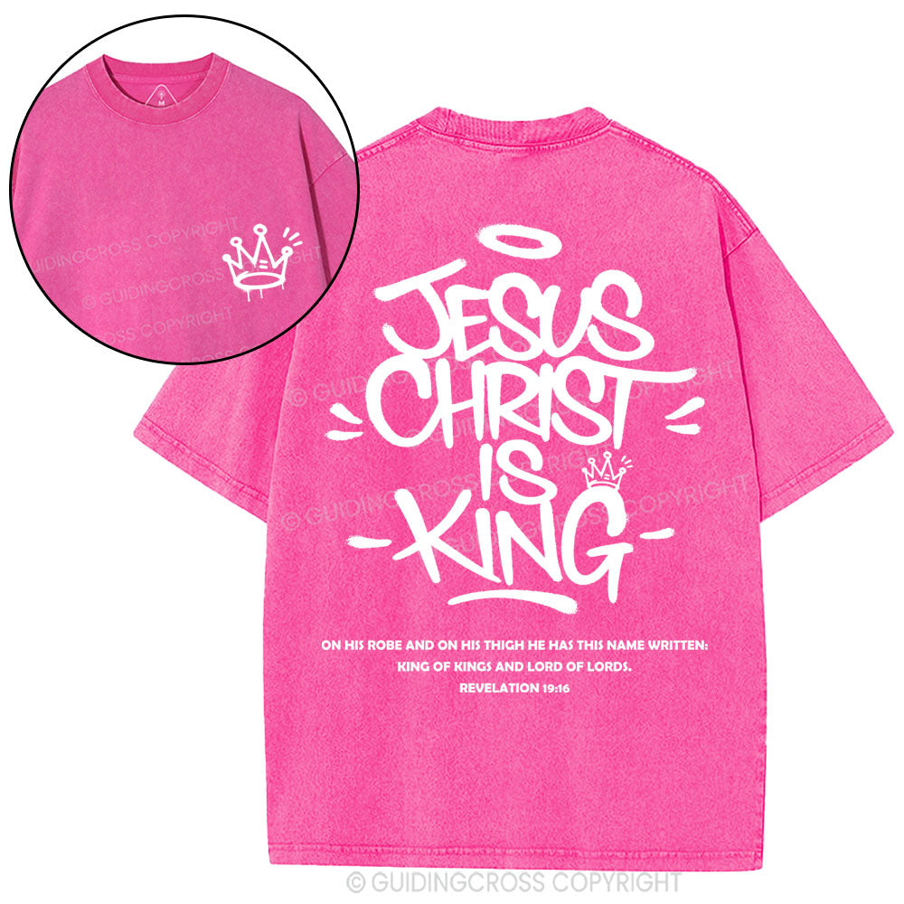 Jesus Christ Is King Christian Washed T-Shirt