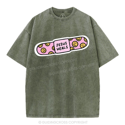Jesus Heals Christian Washed T-Shirt