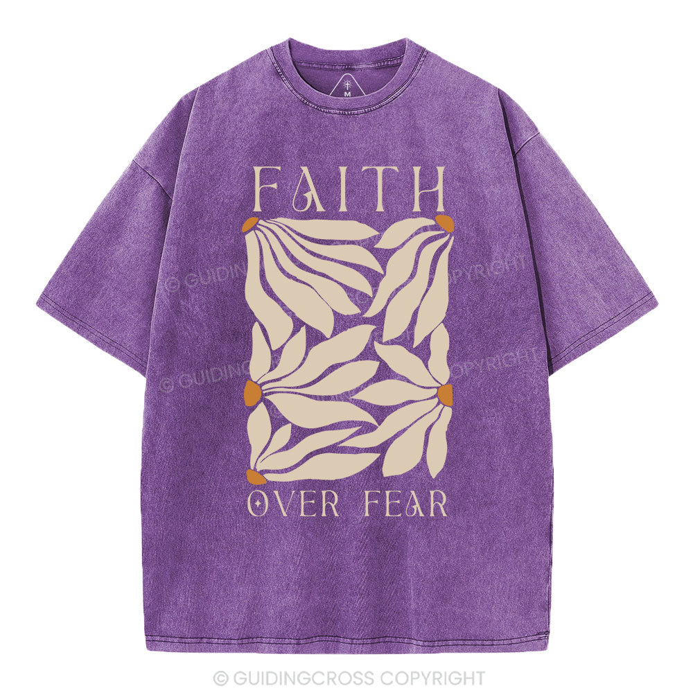 Faith Over Fear Christian Washed T-Shirt