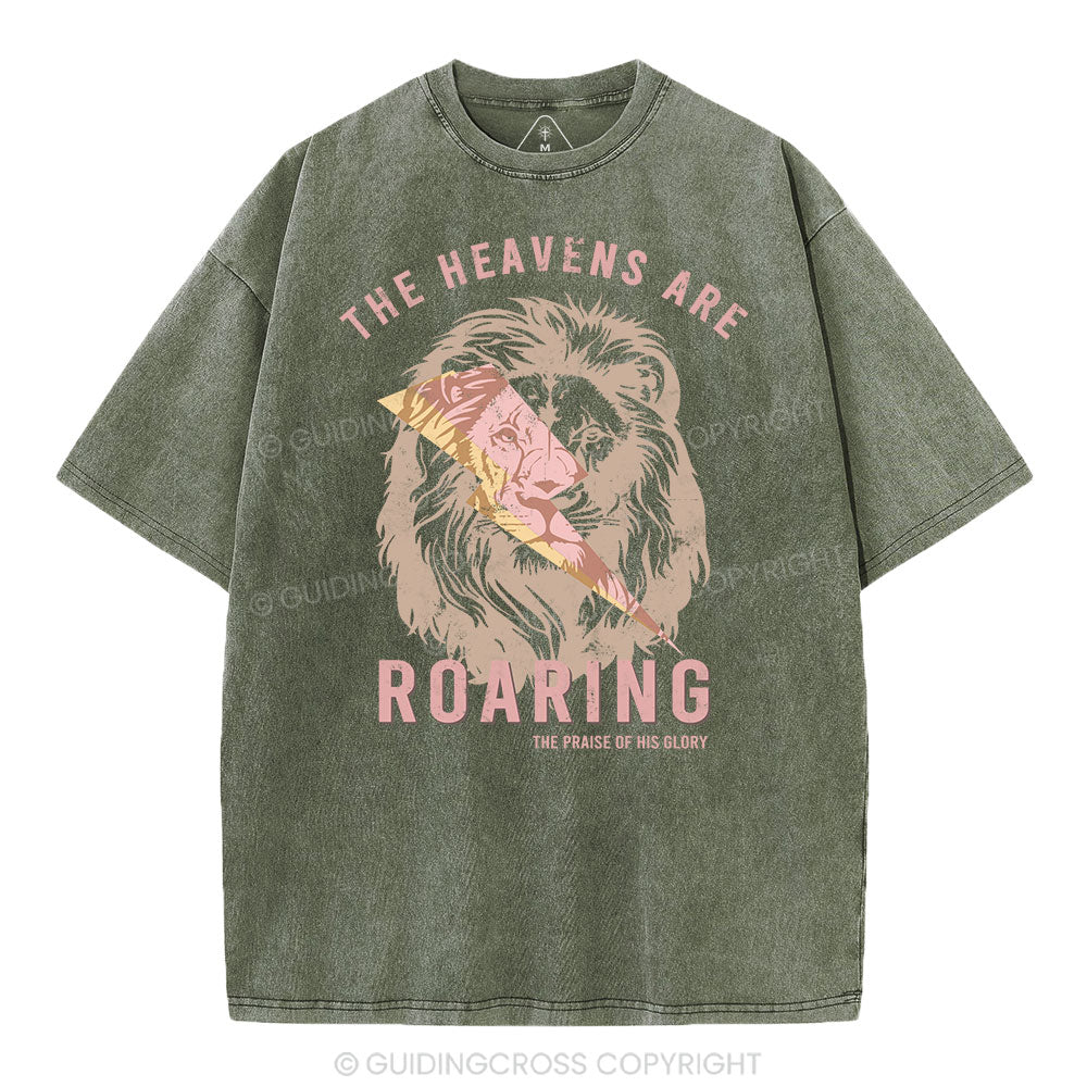 The Heavens Are Roaring Christian Washed T-Shirt