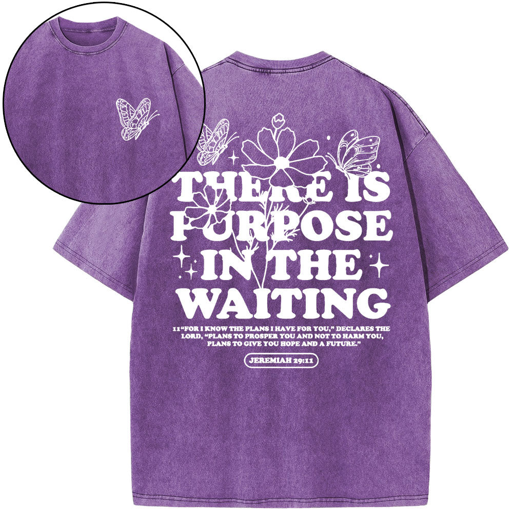 There Is Purpose In Waiting Christian Washed T-Shirt