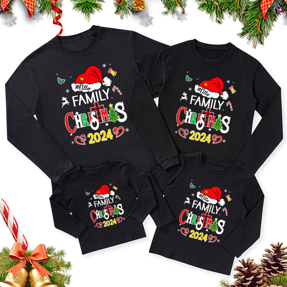 Personalized Family Christmas Family Matching Long Sleeve T-Shirt
