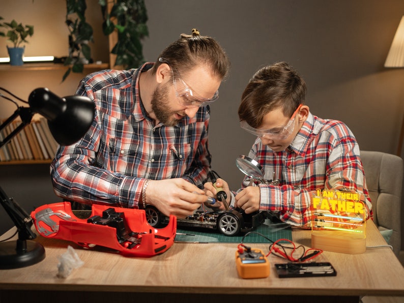 🔥I Am Their Father Night Light with Kids Names - Best Gift For Dad