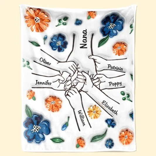 Family Personalized Custom 3D Inflated Effect Printed Blanket - Mother's Day Gift For Mum/Mom, Grandma