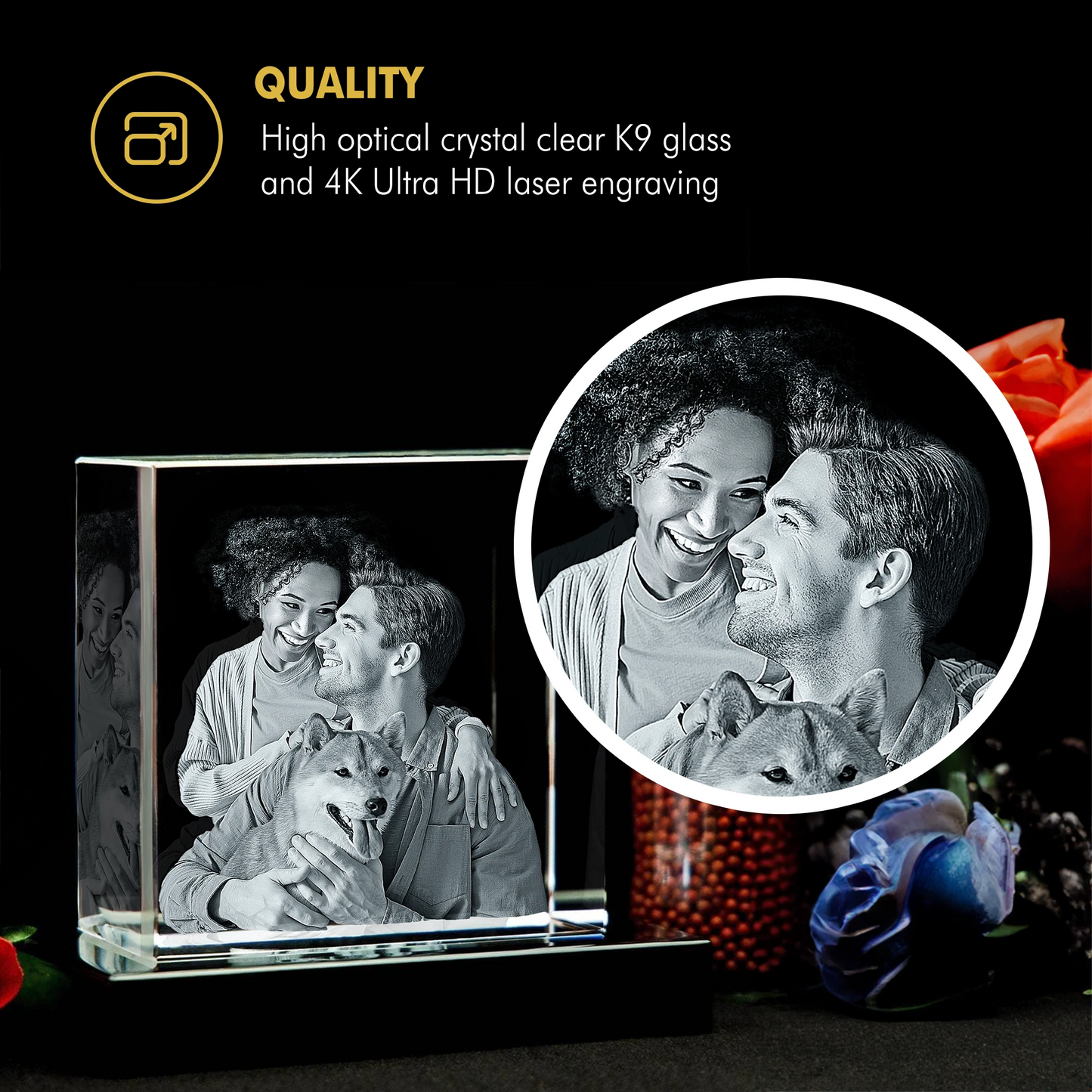 Custom 3D Photo Crystal Engraving – Personalized Laser Etched Keepsake