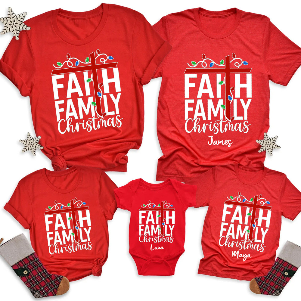 Faith Family Christmas Family Matching Shirts
