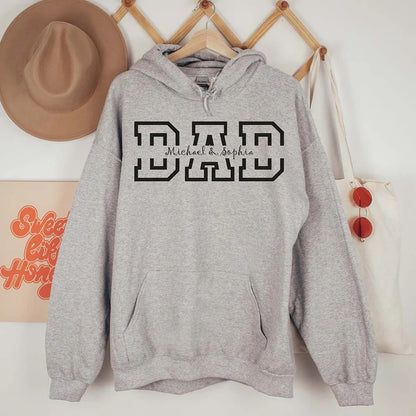 Personalized DAD Hoodie with Kid's Names Father's Day Gift
