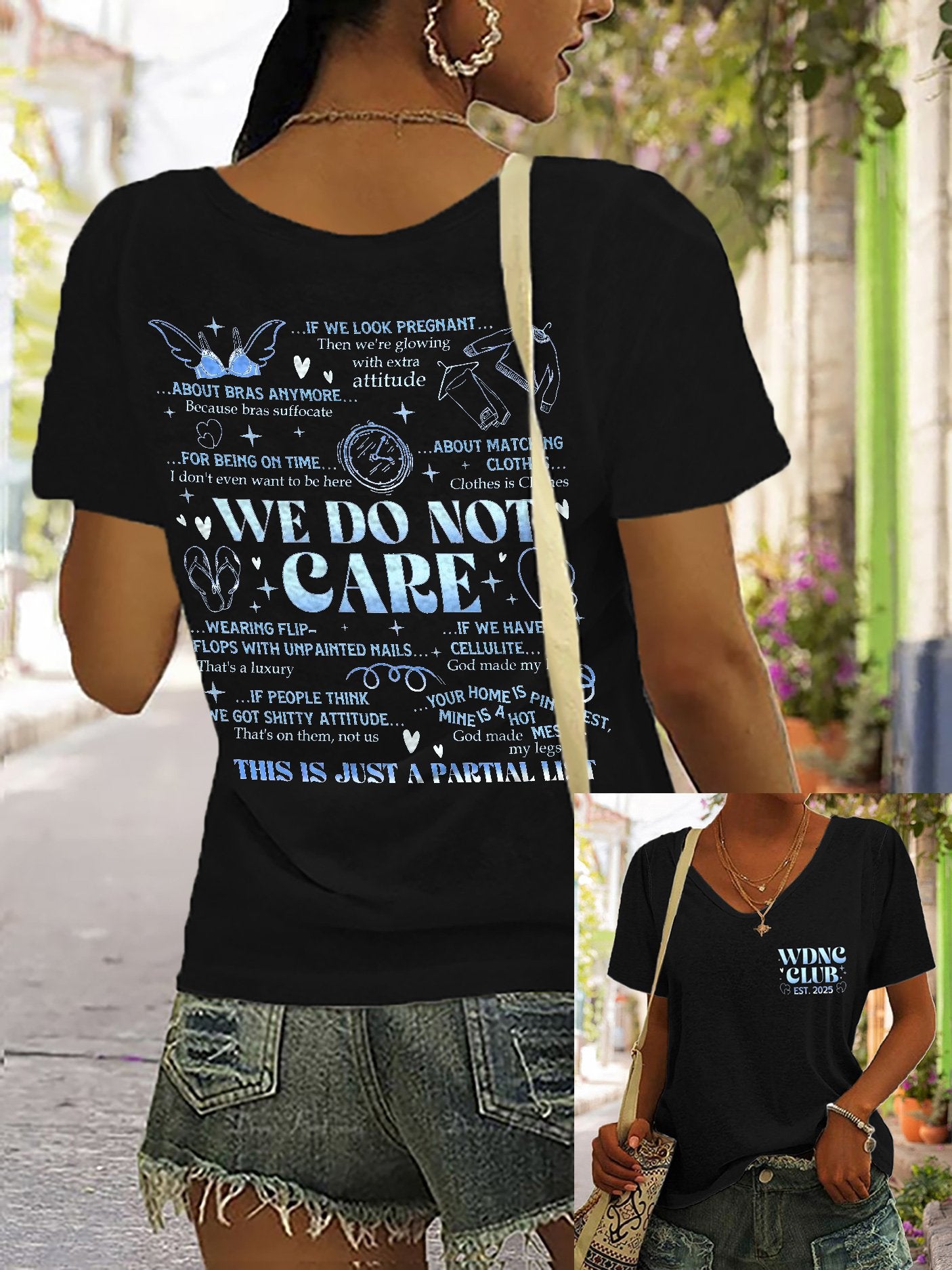 🔥Buy 3 Get 15% Off🔥V-Neck Retro Funny Proud Member Of WDNC Club Est. 2025 Menopause Perimenopause Print T-Shirt