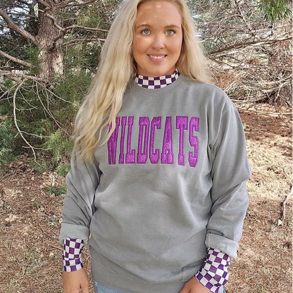 Custom Glitter MAMA Embroidered Sweatshirt, Embroidered Scripted Glitter Hoodie