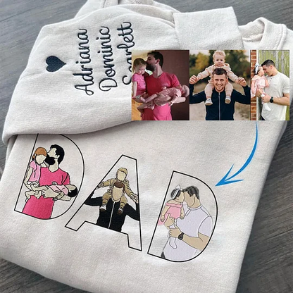 Custom Family Embroidered Sweatshirt – A Unique and Heartwarming Gift for Dad or Mom