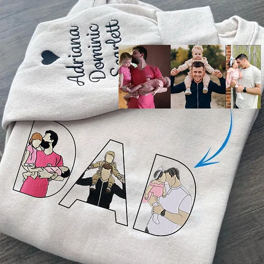 Custom Family Embroidered Sweatshirt – A Unique and Heartwarming Gift for Papa, Dad or Mama