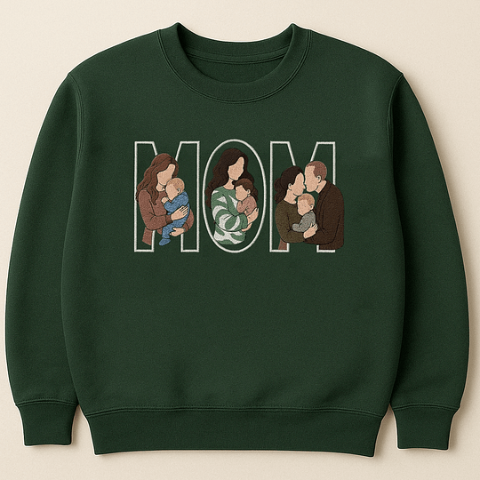 Custom Family Embroidered Sweatshirt – A Unique and Heartwarming Gift for Papa, Dad or Mama