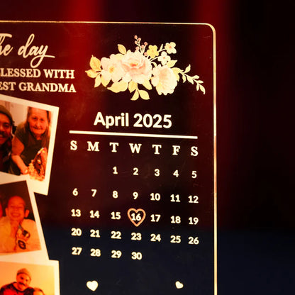Custom LED Light Frame with Family Photos, Calendar & Names - A Gift That Keeps Giving