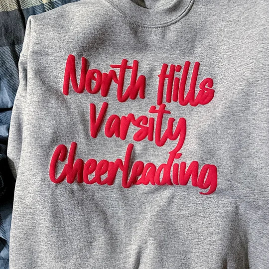 Custom 3D PUFF Print Team/School/Mascot Sweatshirt