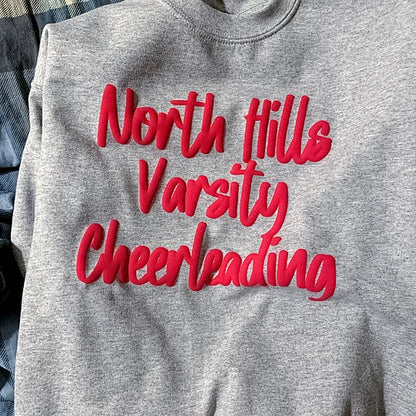 Custom 3D PUFF Print Team/School/Mascot Sweatshirt