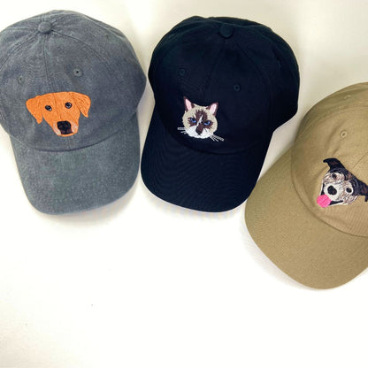Custom Full-Color Cat Photo Embroidered Hat | Gift For Pet Lovers
