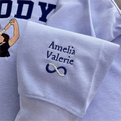 Custom Embroidered Sweatshirt with Photo – Personalized Dad Mama Shirt, Family Name Sweater,Custom Parent Photo Shirt, Est. Year Sweater
