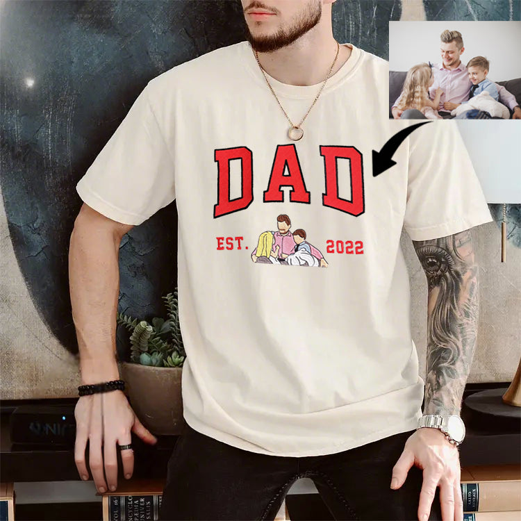 Custom Dad Photo Embroidery with nickname T-shirt/ Sweatshirt /Hoodie