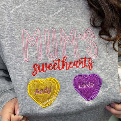 Glitter Mama’s Sweethearts Embroidered Sweatshirt