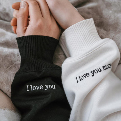 Loversdovey Personalized Embroidered Photo Couple LOVE Est Year Crewneck/Hoodie/T-shirt