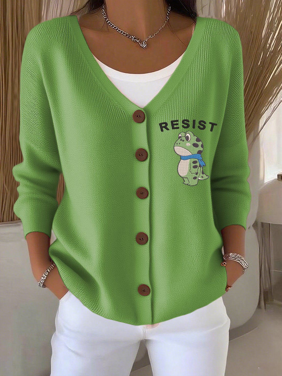 🔥Buy 3 Get 15% Off🔥Women's Frog Revolt Print Cardigan