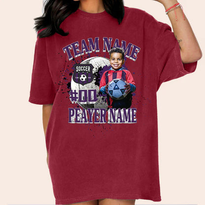 Baseball/Football/Soccer/Softball/Hockey Shirt Personalized Photo Shirt Custom Sports Mom Football Season Ball