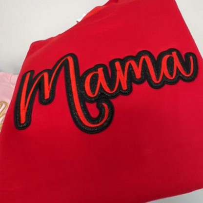 Mama Glitter Embroidered Sweatshirt - Comfortable & Stylish Mom Gift in Multiple Colors
