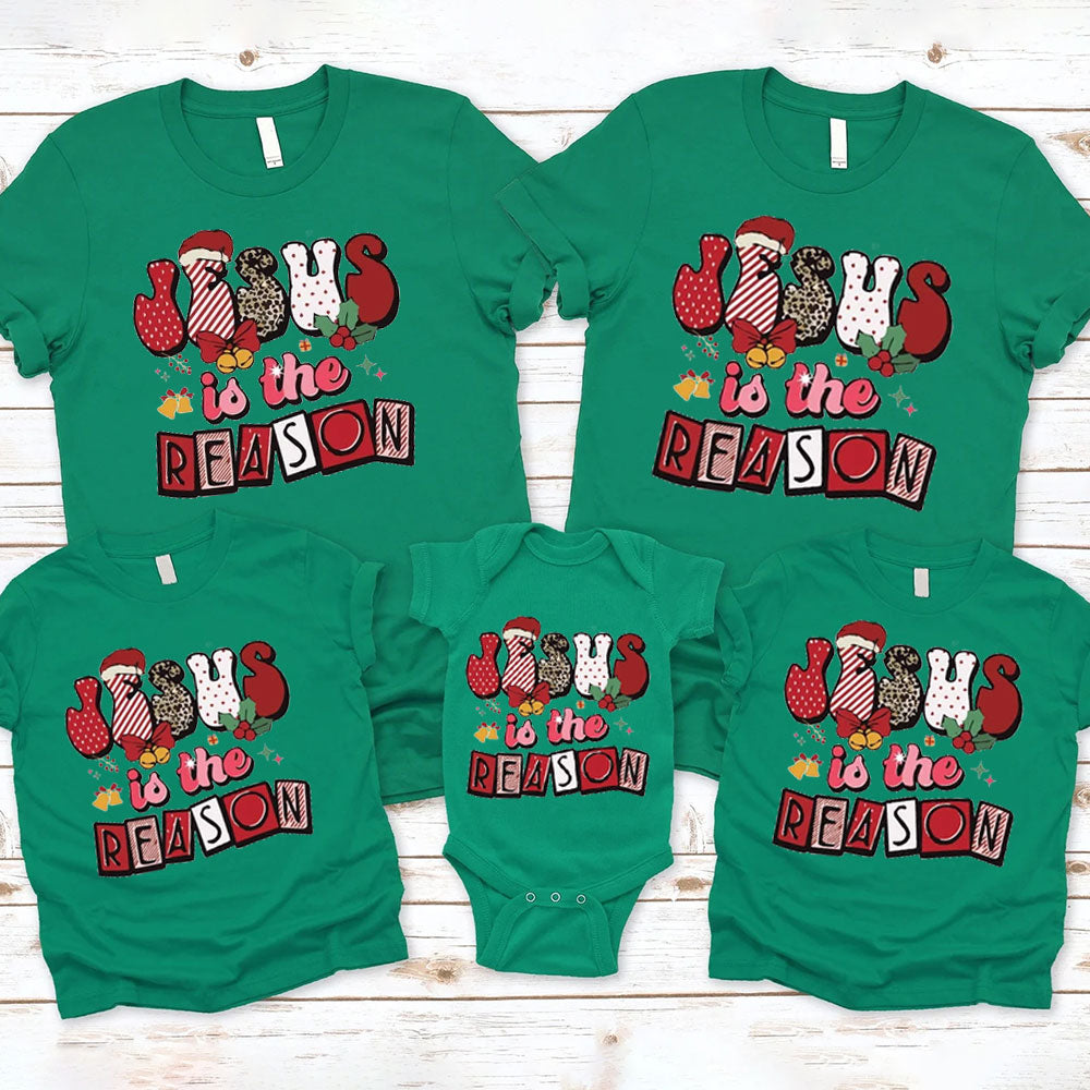 Jesus Is the Reason Religious Christmas Family Matching Shirts
