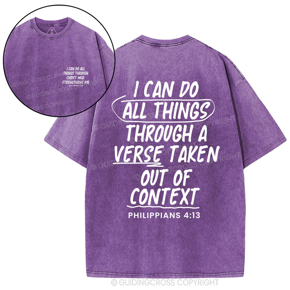 I Can Do All Things Through A Verse Christian Washed T-Shirt