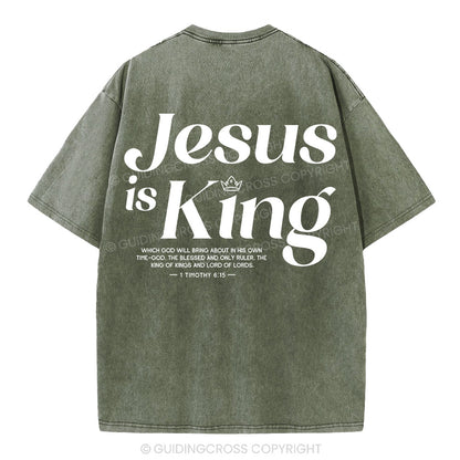 Jesus Is King Christian Washed T-Shirt