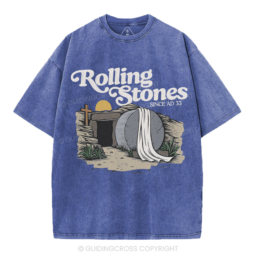 The Stone Was Rolled Away Christian Washed T-Shirt