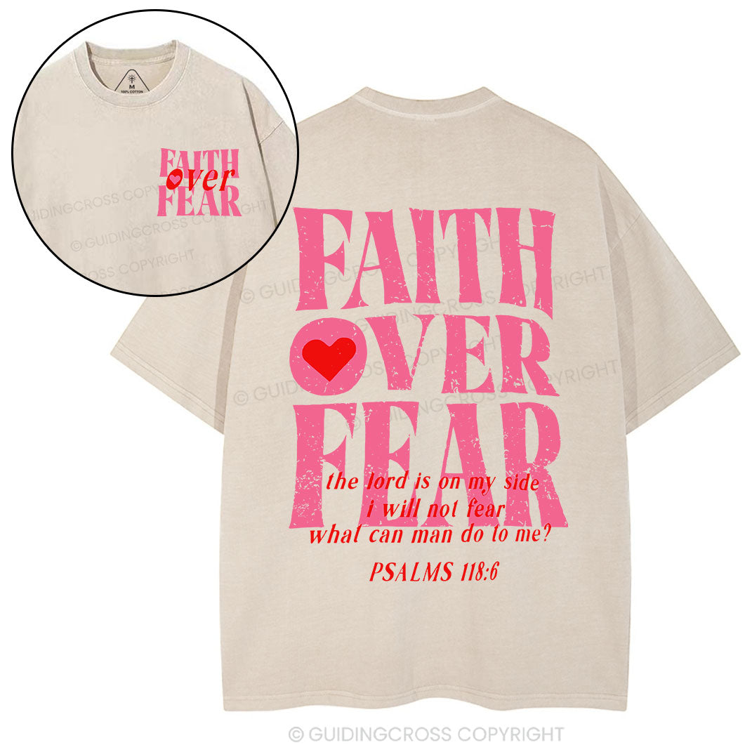 Faith Over Fear Christian Washed T-Shirt