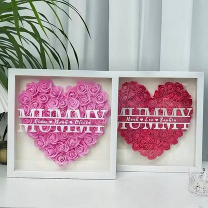 Personalized Mom Flower Shadow Box With Name