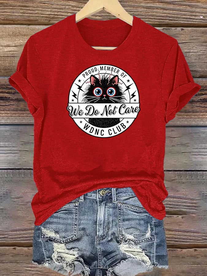 Women's  Retro Funny Proud Member Of Club We Do Not Care Menopause Perimenopause Print  T-Shirts