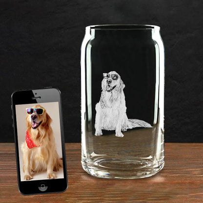 Etched Picture Rocks glass | Father's day, dad gifts, personalized whiskey glass, personalized glassware, custom portrait, unique dad gifts