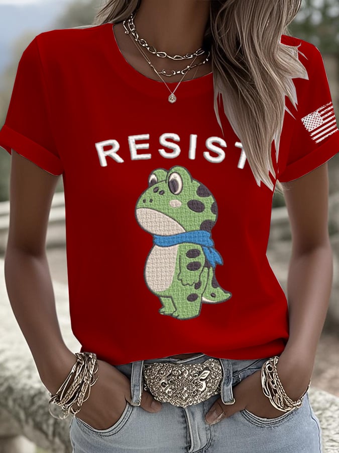 🔥Buy 3 Get 15% Off🔥Women's Retro Frog Revolt Print T-Shirt