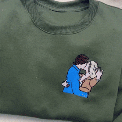 Loversdovey Custom Embroidered Portrait from Photo Sweatshirt