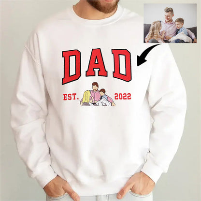 Custom Dad Photo Embroidery with nickname T-shirt/ Sweatshirt /Hoodie