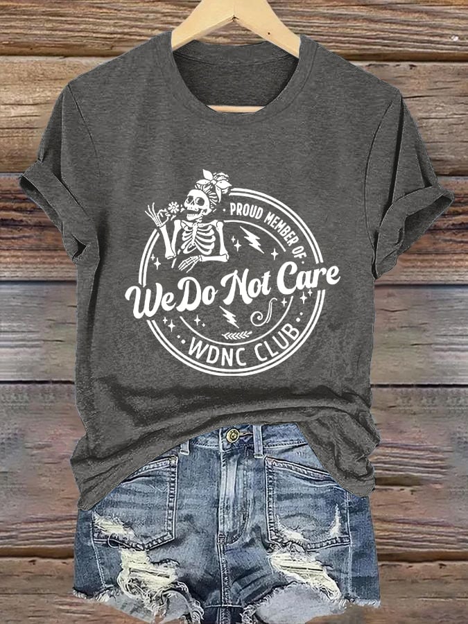 🔥Buy 3 Get 15% Off🔥Retro Funny Proud Member Of WDNC Club We Do Not Care Menopause Perimenopause Print T-Shirt