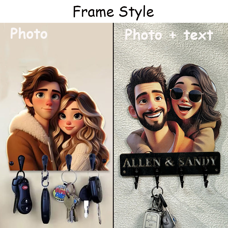 Personalised Portrait Couple/Family Key Holder