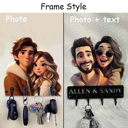 Personalised Portrait Couple/Family Key Holder