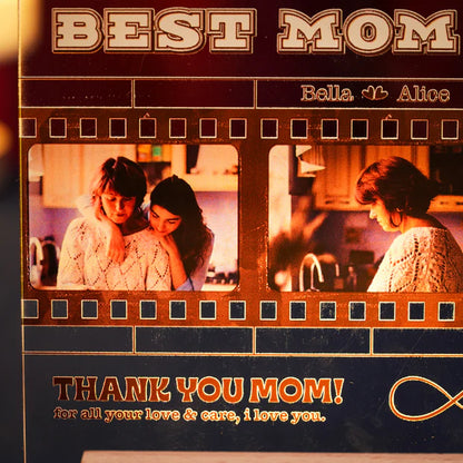 Custom LED Light Frame - Vintage Film Strip Design for Mom's Precious Memories