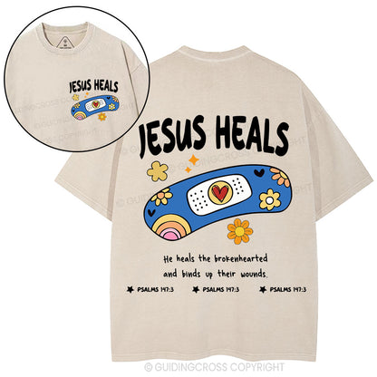 Jesus Heals Christian Washed T-Shirt