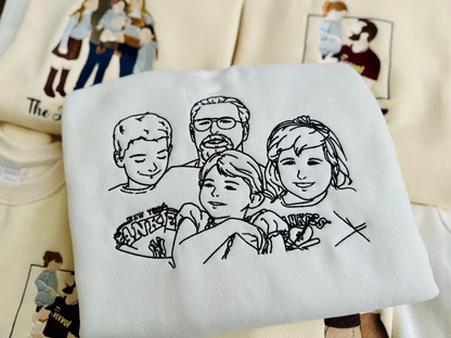 Personalized Family Photo Embroidery Sweatshirt , Gift for Mom, Mother's Day Gift