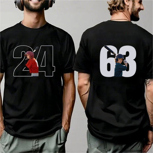 Custom Cheer Shirt – Personalized Front & Back with Photo & Number | Sports Fan Tee