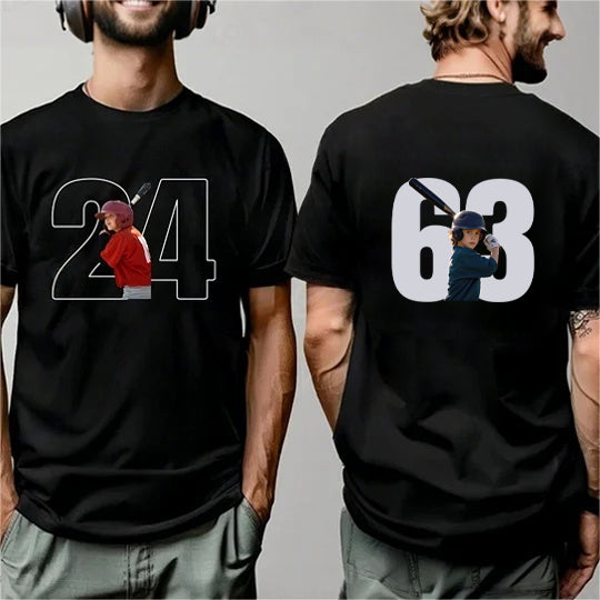 Custom Cheer Shirt – Personalized Front & Back with Photo & Number | Sports Fan Tee