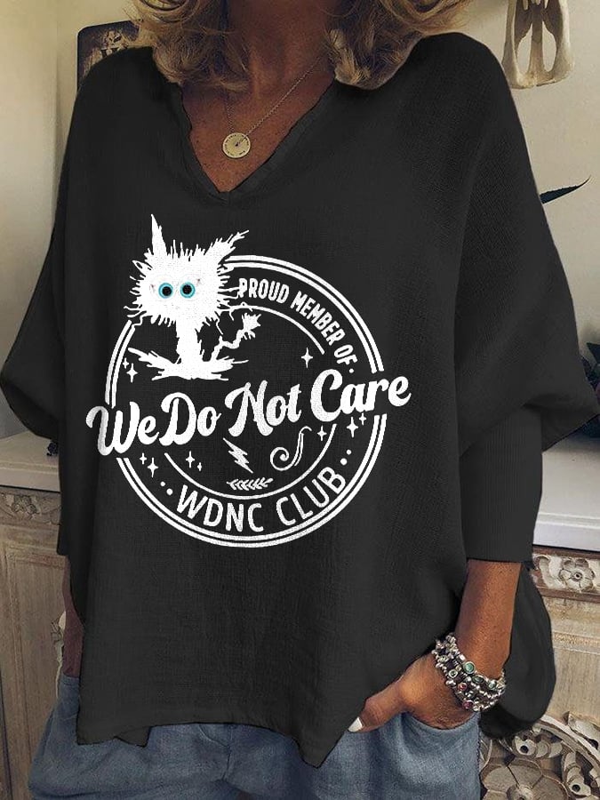 🔥Buy 3 Get 15% Off🔥V-neck Retro Funny Proud Member Of WDNC Club Menopause Perimenopause Print T-shirt
